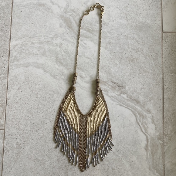 Beaded and metal necklace - Picture 3 of 6